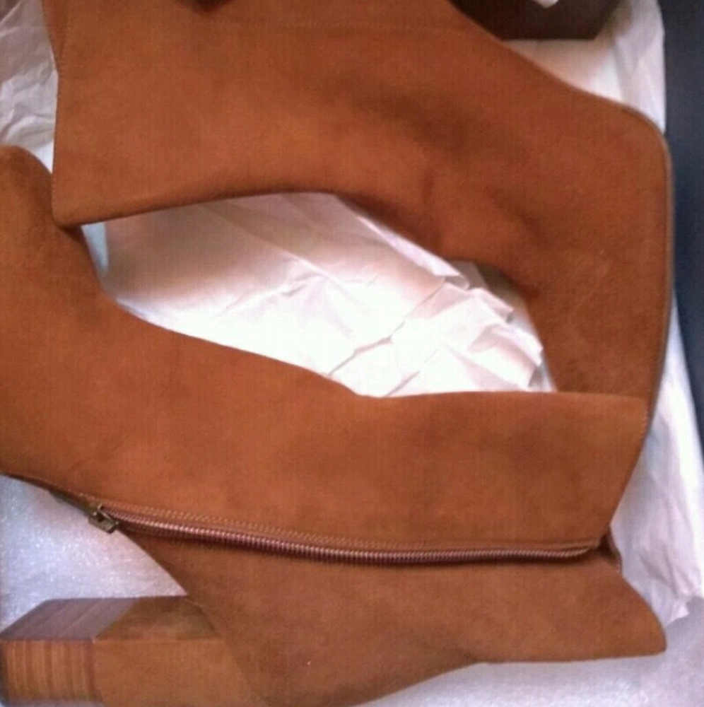 Aquatalia erika suede caramel boots